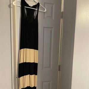 Black and Tan Tank Racer Back Maxi Dress